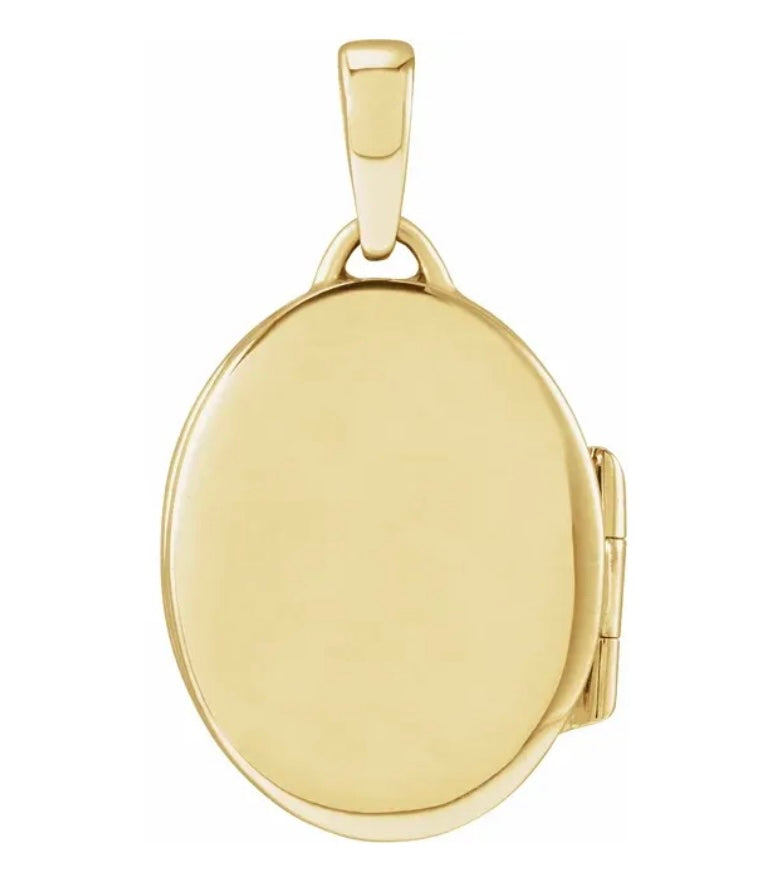 14k Yellow Gold Oval Locket