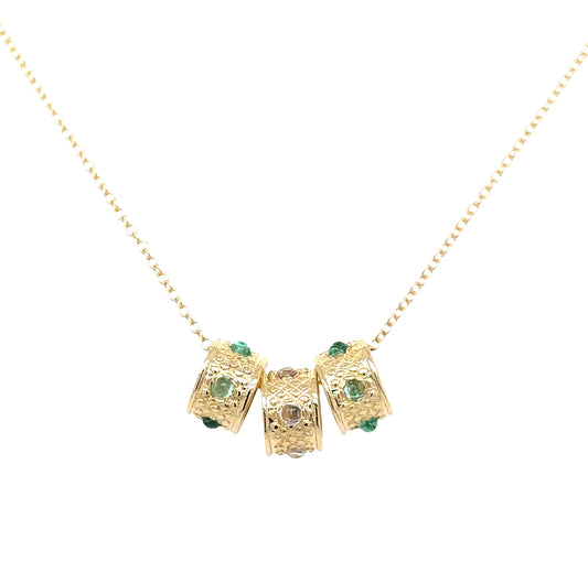 Emerald & White Topaz Roundel Necklace