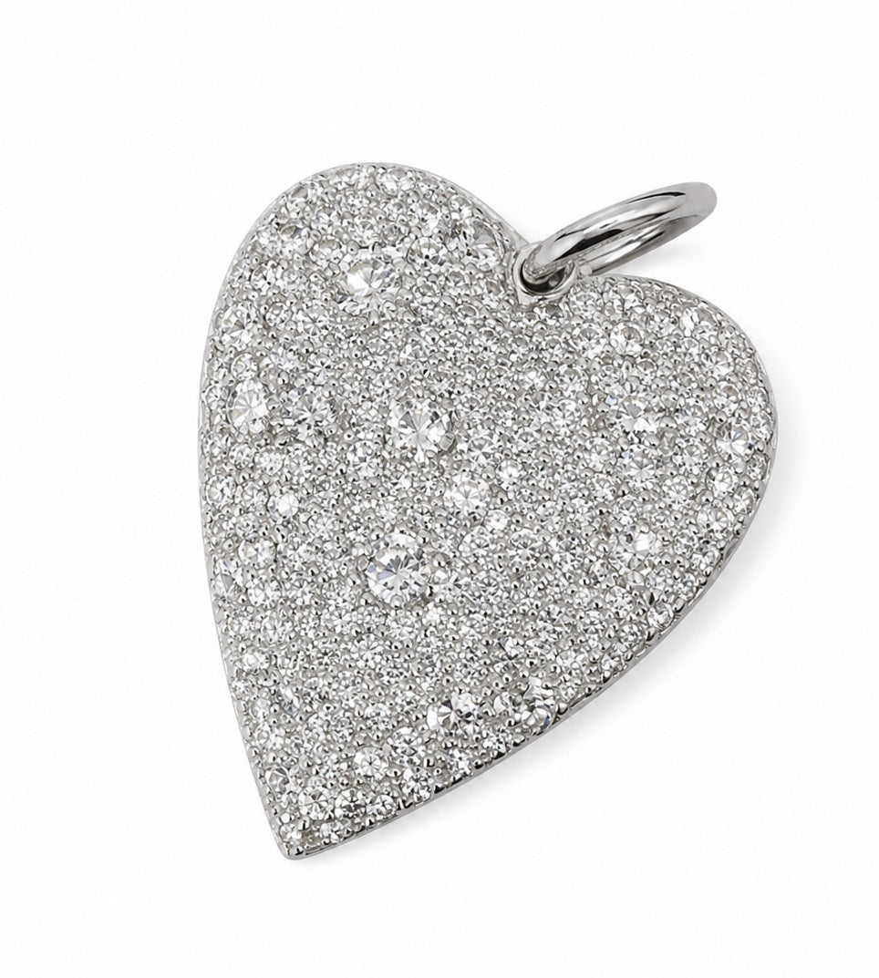 Custom 14K White Gold Nicole Diamond Heart Pendant