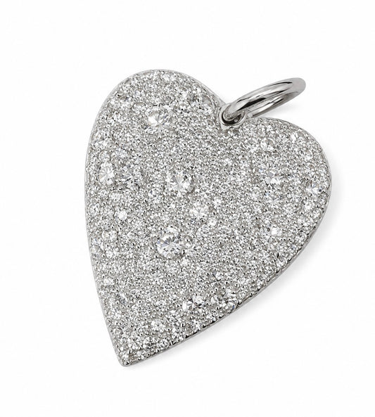 Custom 14K White Gold Nicole Diamond Heart Pendant