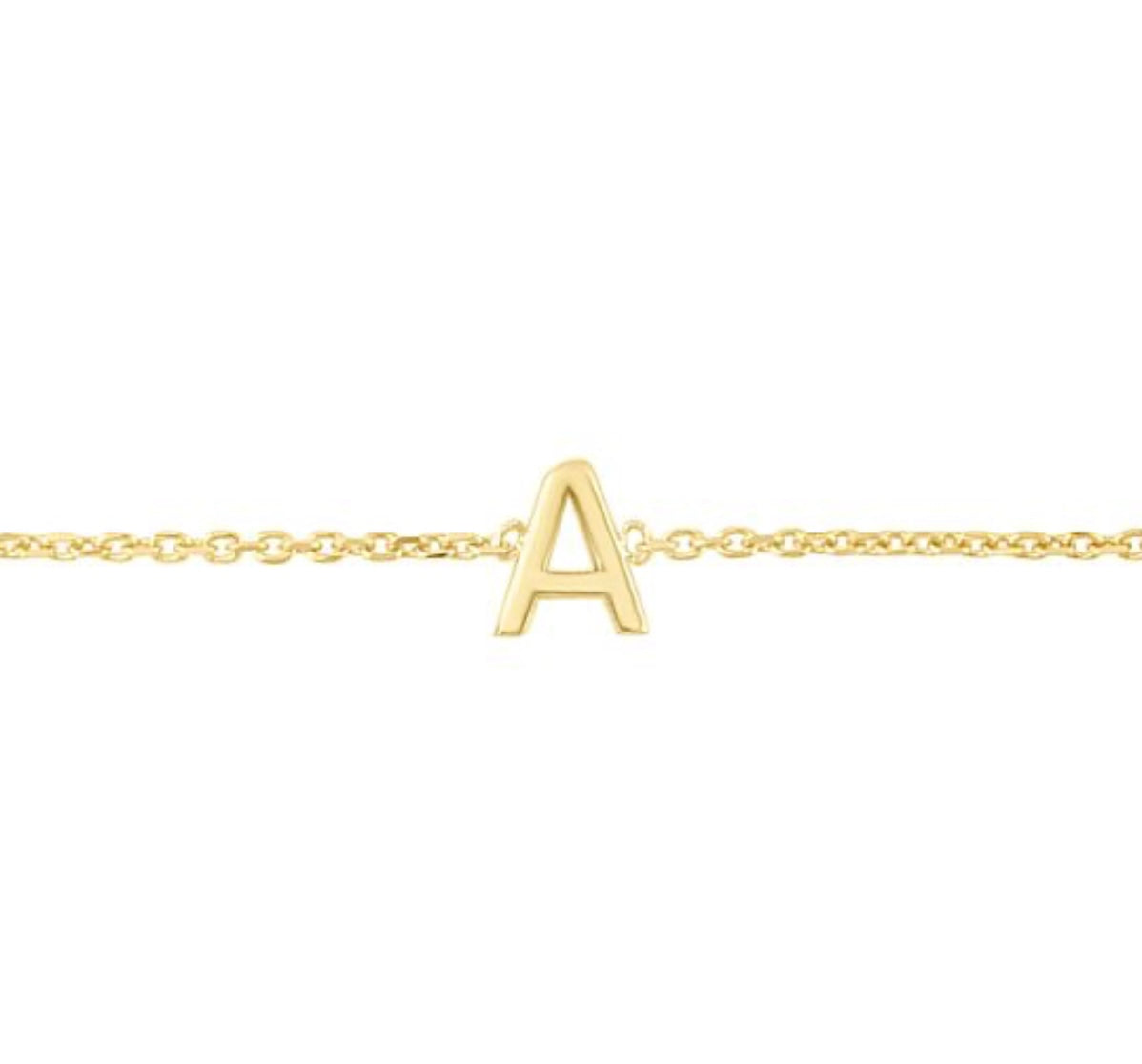 14k Mini Initial Bracelet