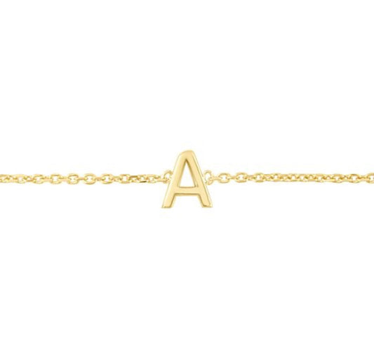 14k Mini Initial Bracelet