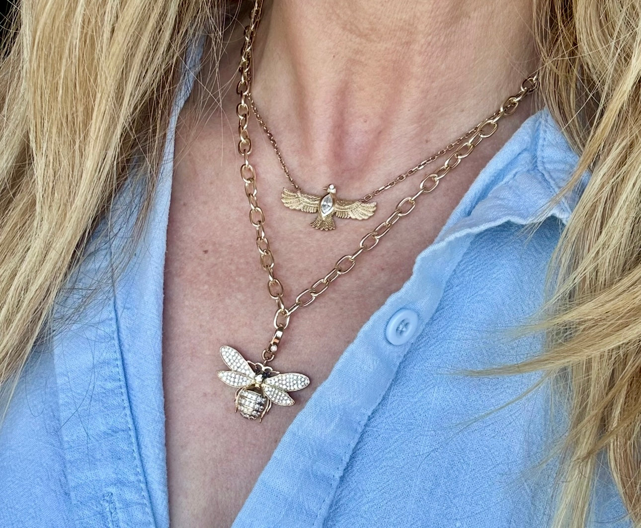 Sarina Large Diamond Bee Enhancer Pendant