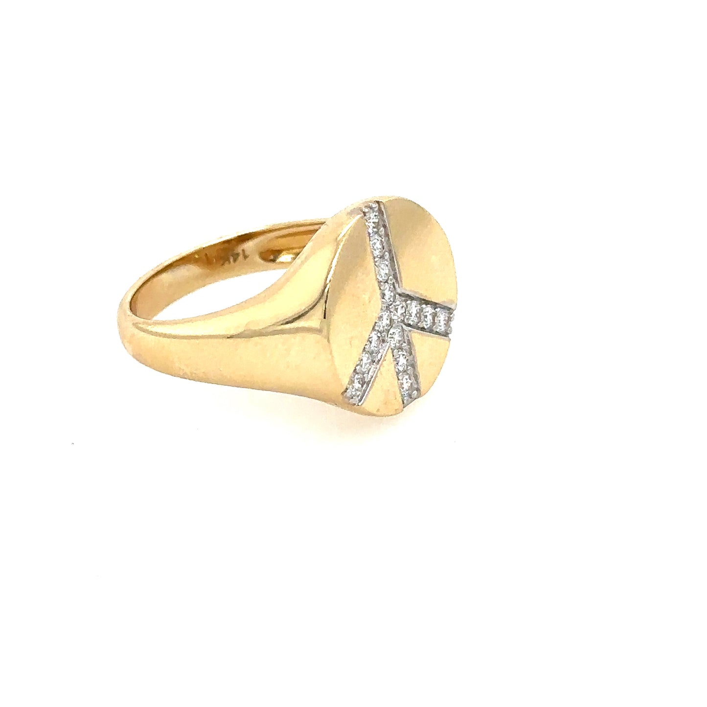 Peace Sign Diamond Ring