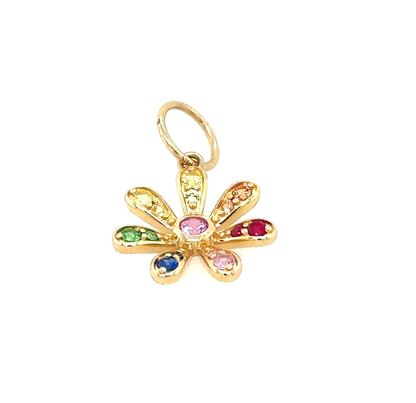 Multi Gemstone Flower Pendant