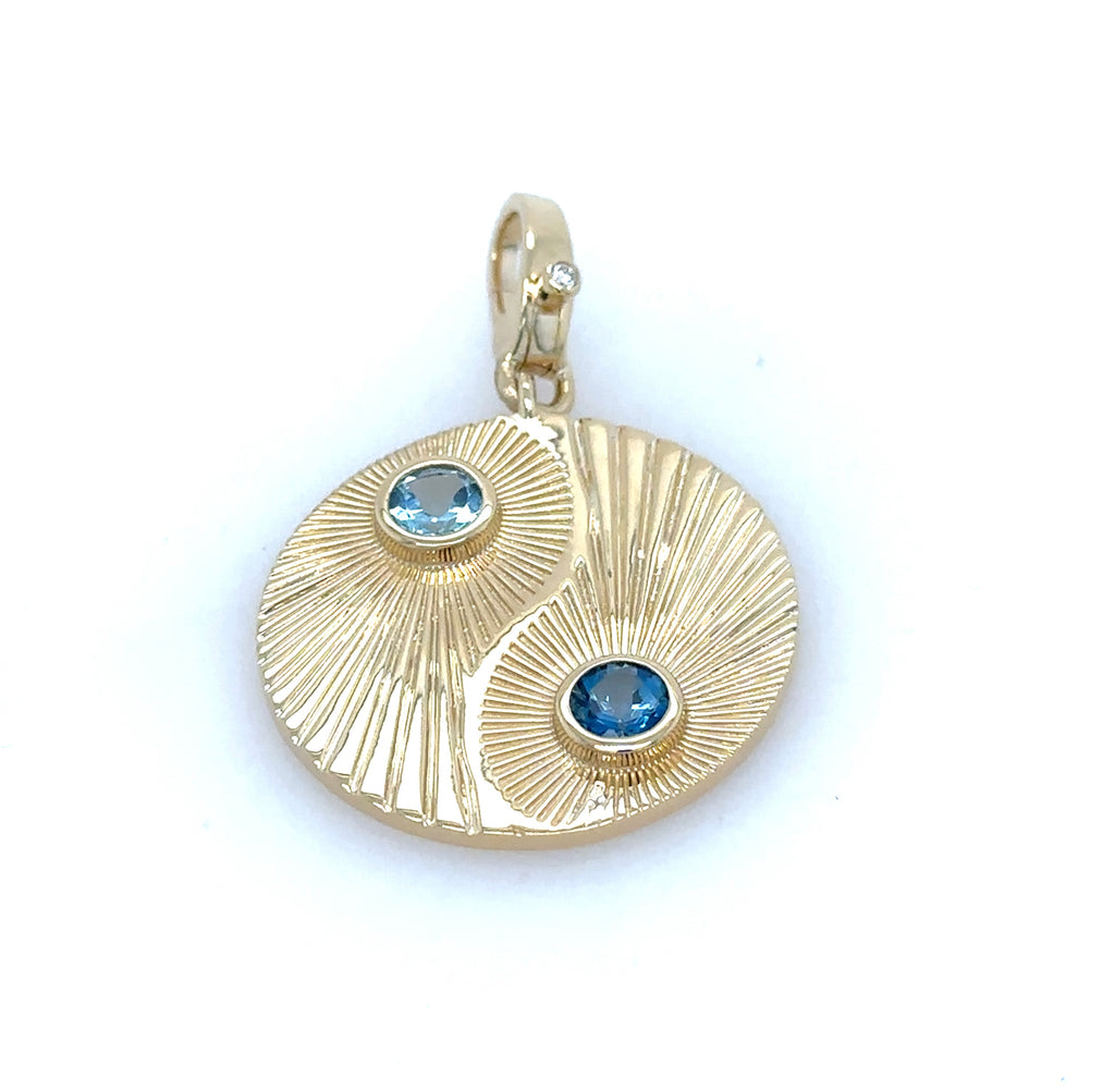 Fluted Yin Yang Enhancer Pendant