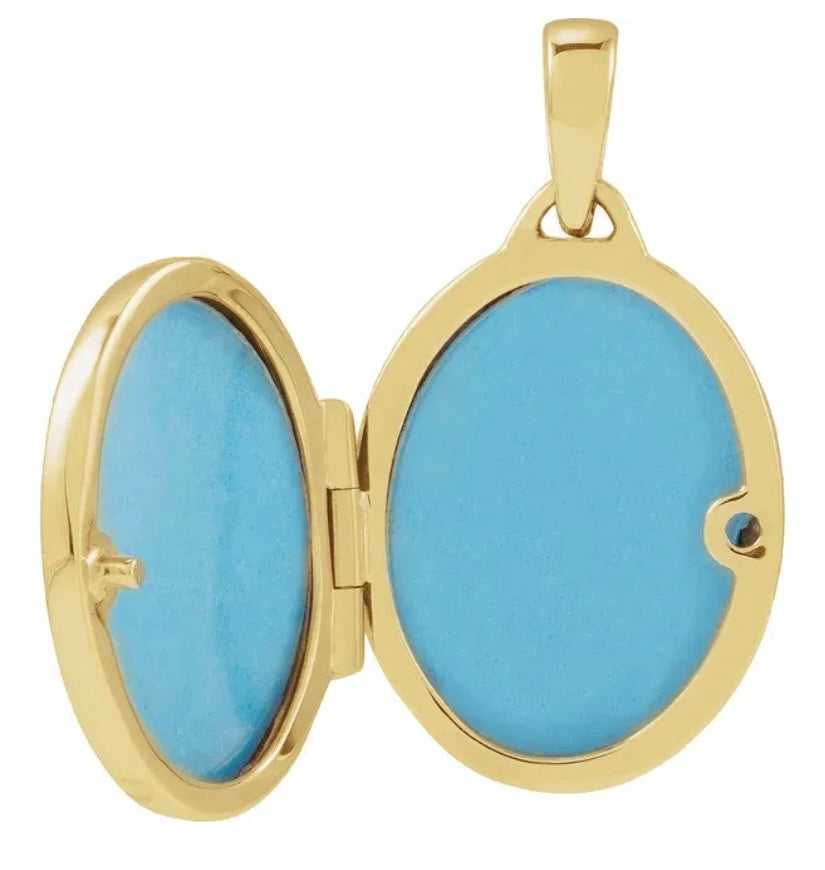 14k Yellow Gold Oval Locket