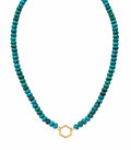 14K Chrysocolla Hexagon Enhancer Necklace