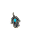 Sterling Silver Turquoise Hamsa Pendant