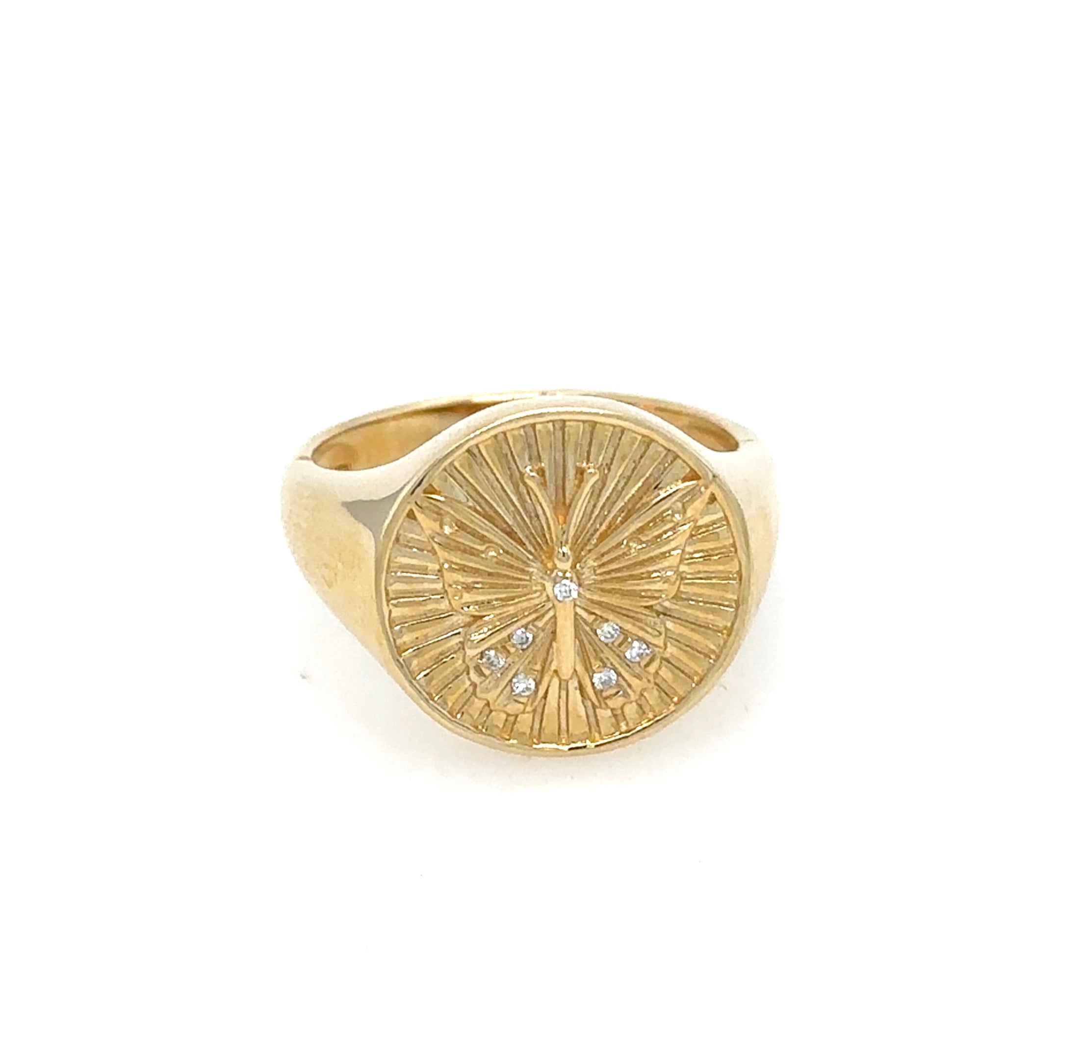 Fluted Butterfly Coin Ring
