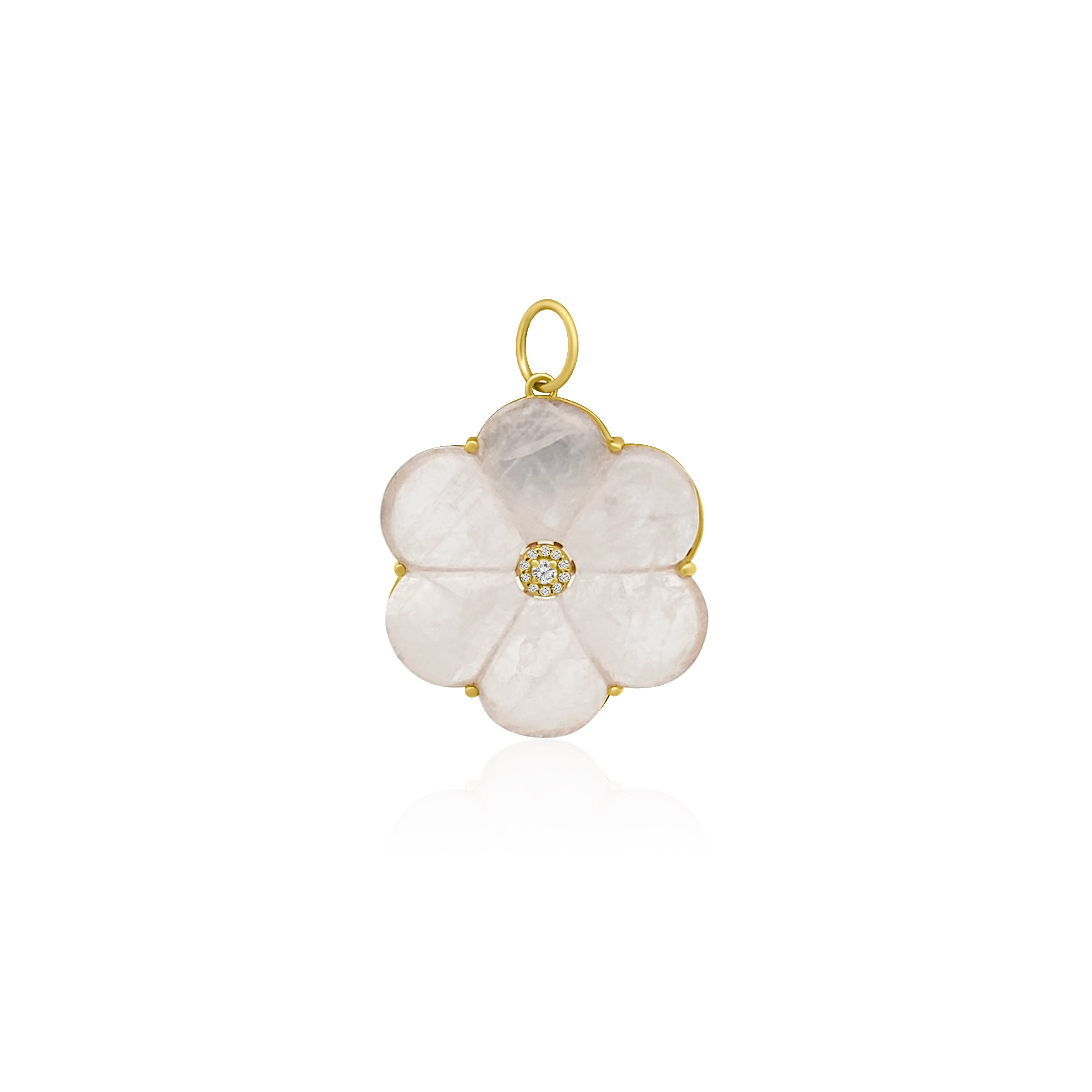 Flora Pink Quartz and Diamond Pendant