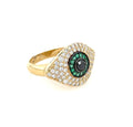 Emerald Halo Evil Eye Ring