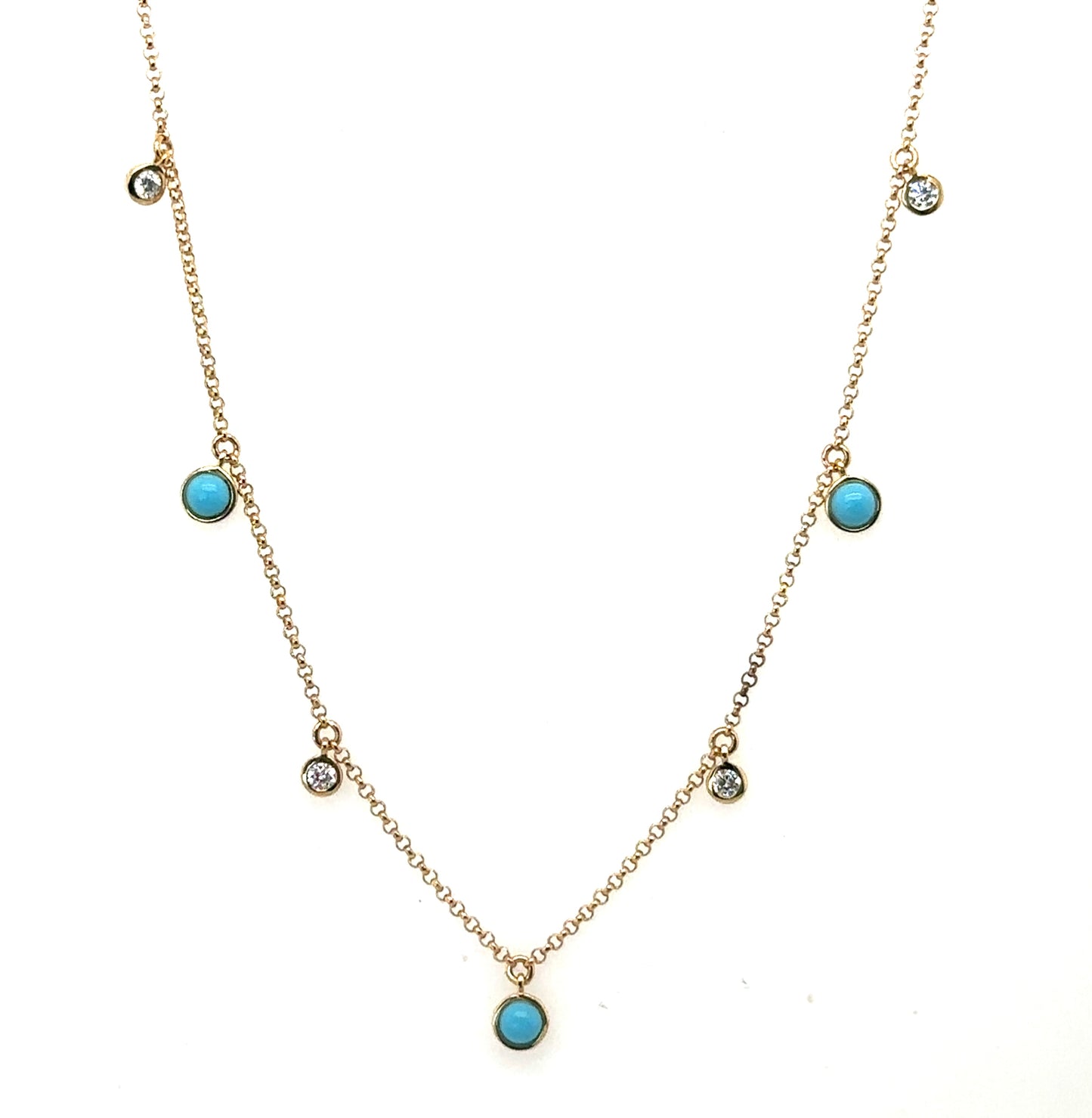 Cindy Turquoise and Diamond Necklace