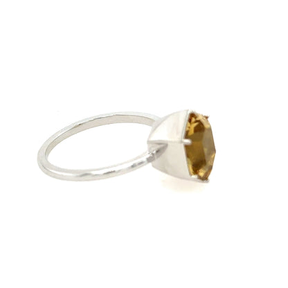 Elongated Hexagon - Citrine Ring