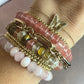 Breast Cancer Awareness Cherry Quartz Beaded Stretch Bracelet