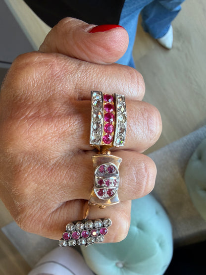 Vintage Italian Ruby & Diamond Ring