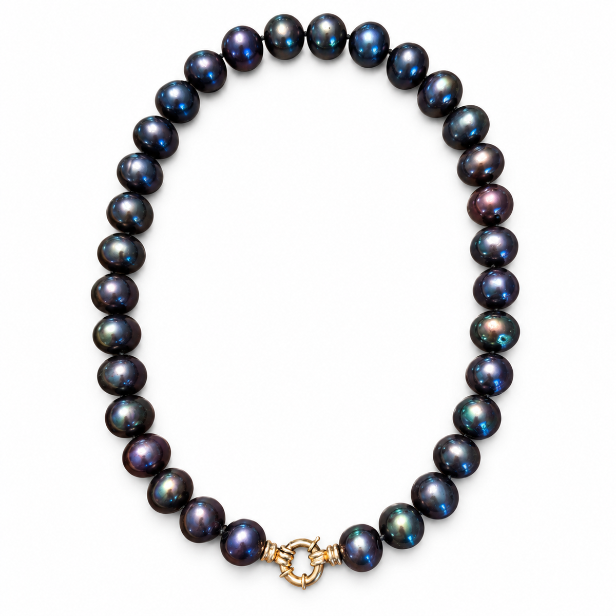 Peacock Freshwater Pearl Necklace with 14k Gold Clasp