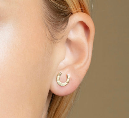 14k Gold Lucky Horseshoe Earrings