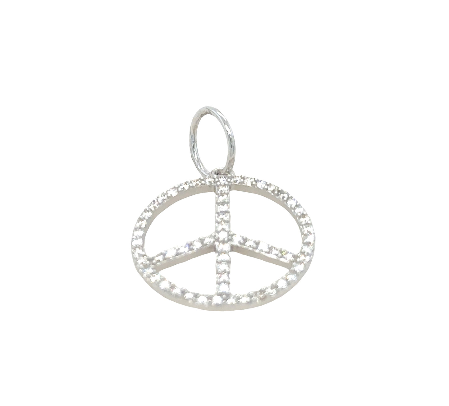 Round Diamond Peace Pendant