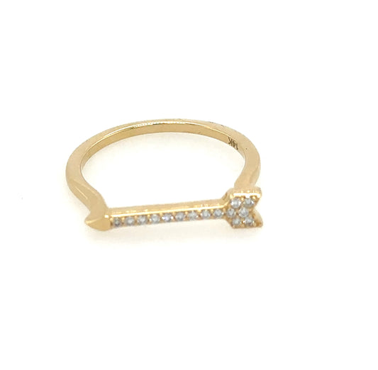 East West Pave Diamond Arrow Ring