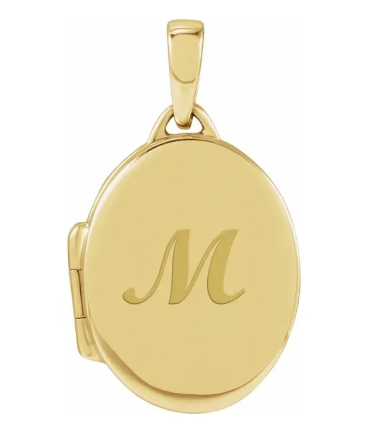 14k Yellow Gold Oval Locket