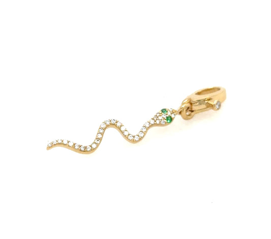 Slither Diamond and Emerald Snake Enhancer Pendant