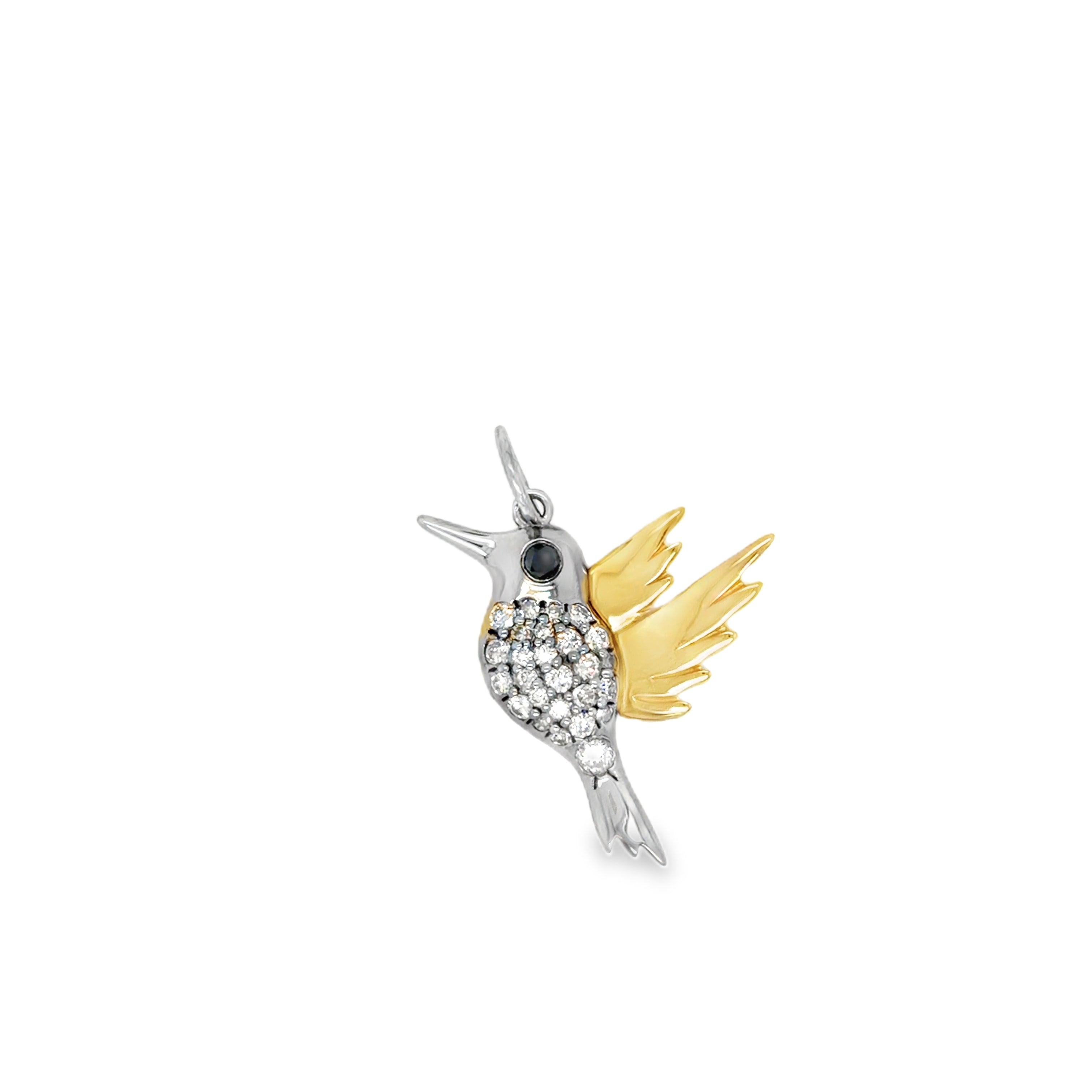 Mixed Metal Hummingbird Pendant