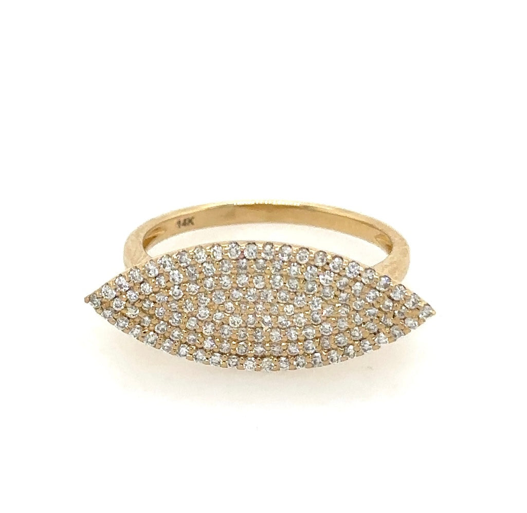 East West Pave Diamond Ring