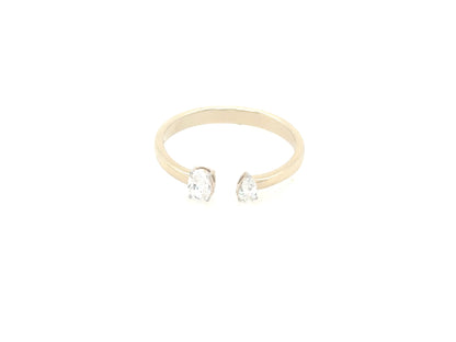 Oval & Pear Diamond Stacking Ring