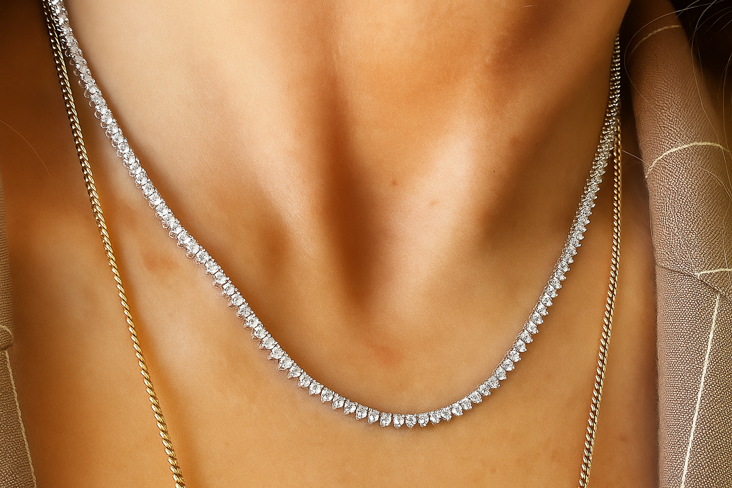 Brett Diamond Tennis Necklace