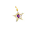 14k Yellow Gold Amethyst and Diamond Star Pendant