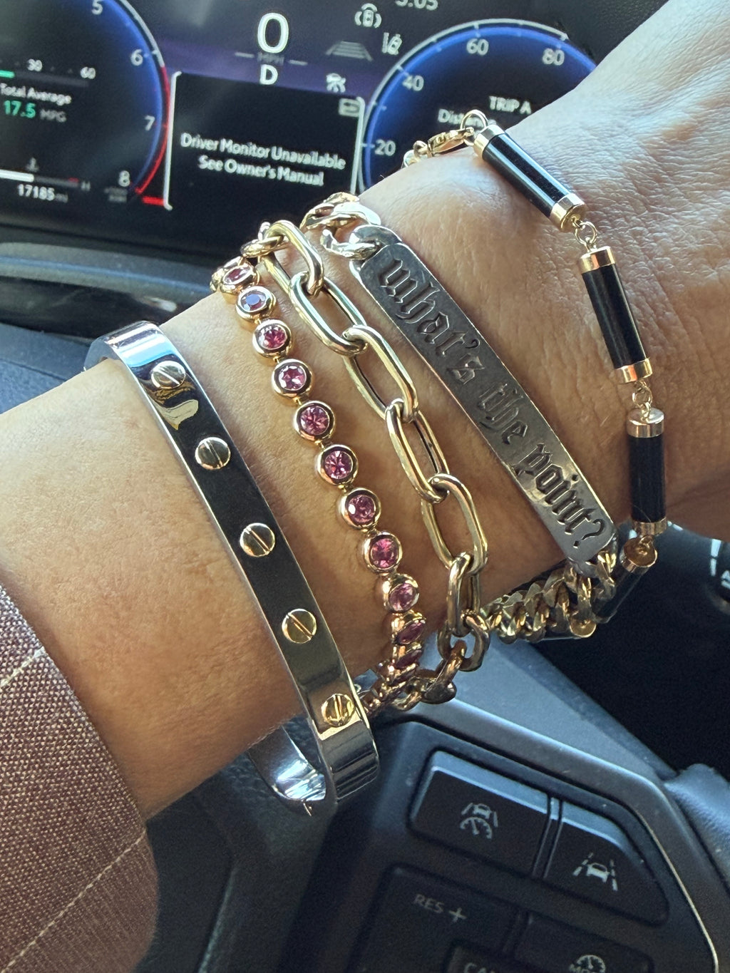 14k Onyx Cylinder Bracelet
