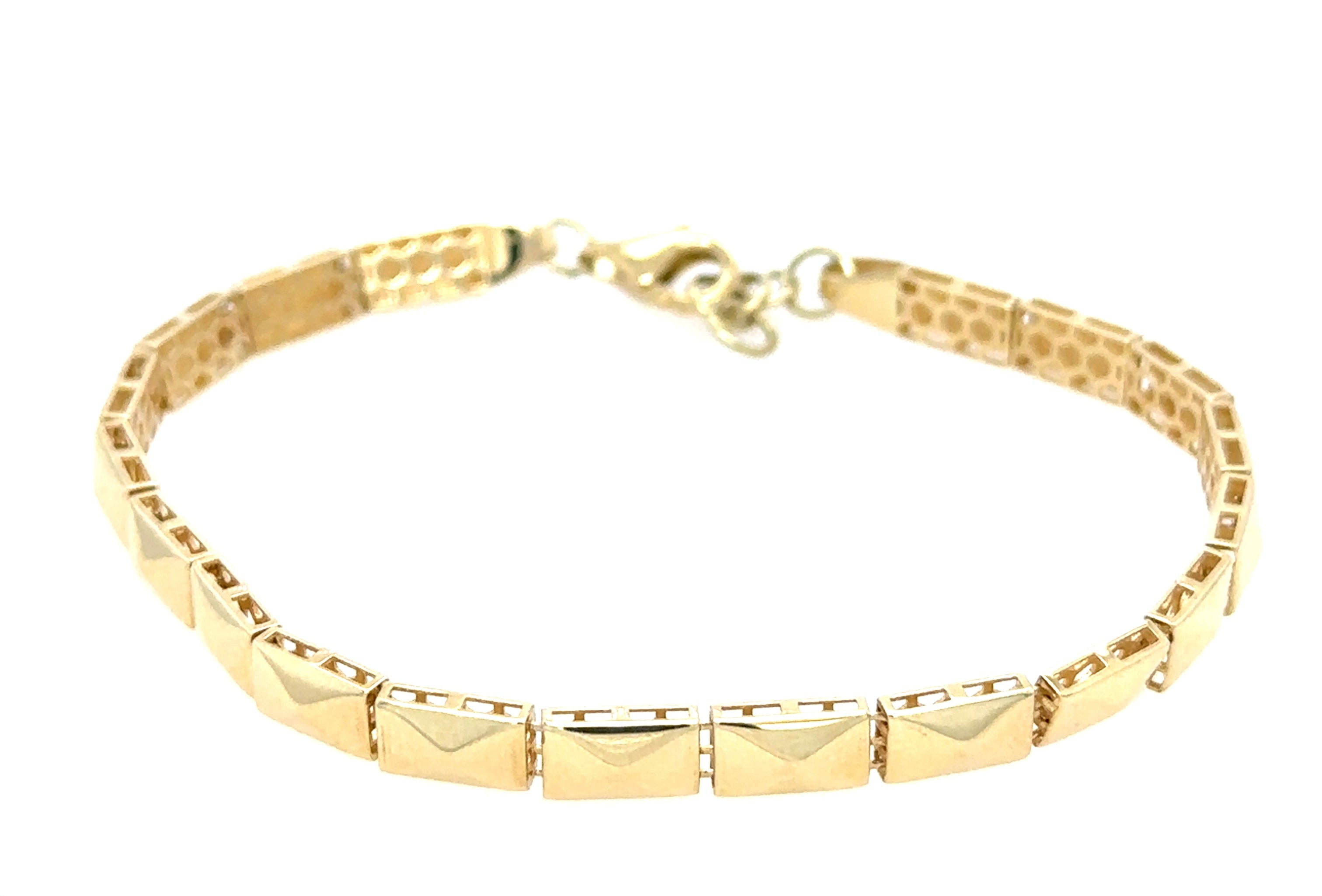 Gold Pyramid Tennis Bracelet