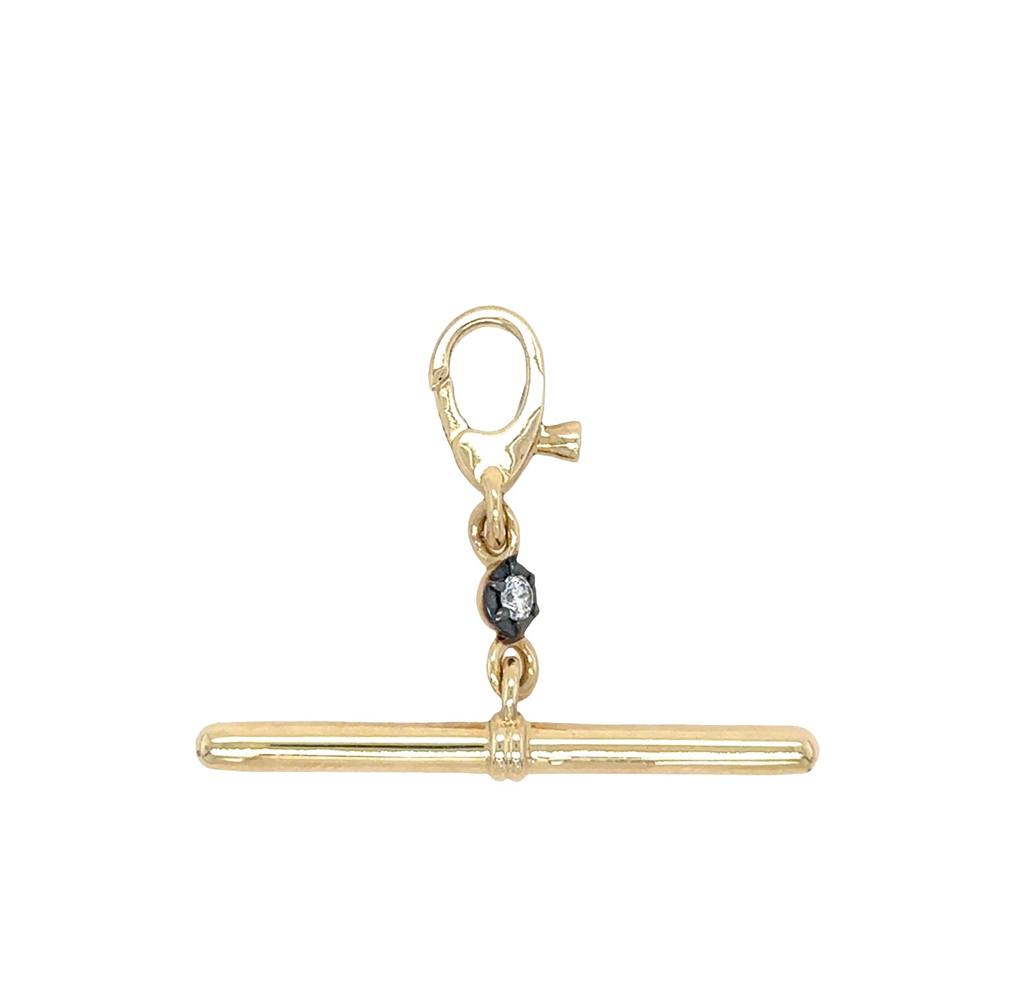 14k Yellow Gold Toggle Pendant with Diamond Accent