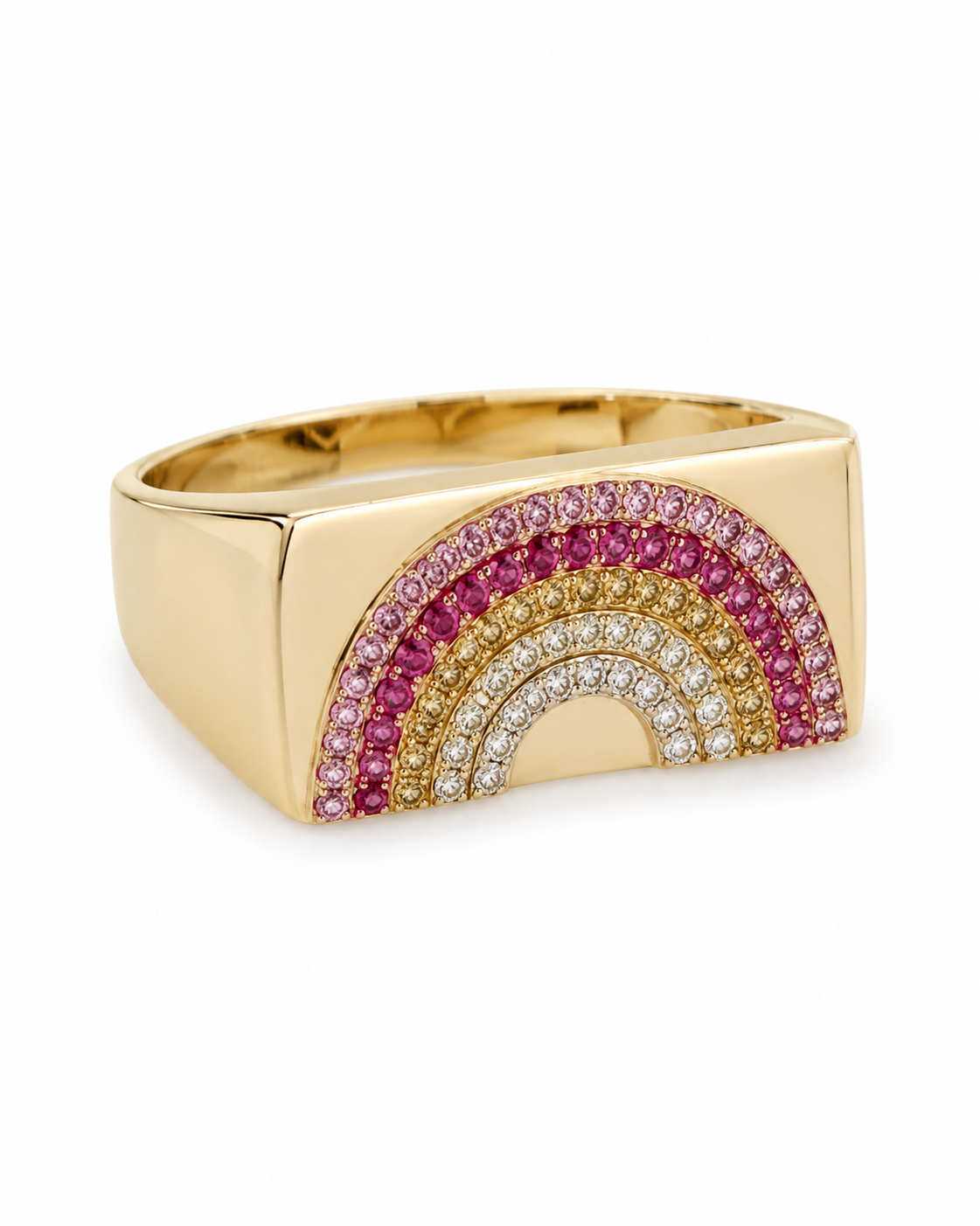 14k Rainbow Signet Ring