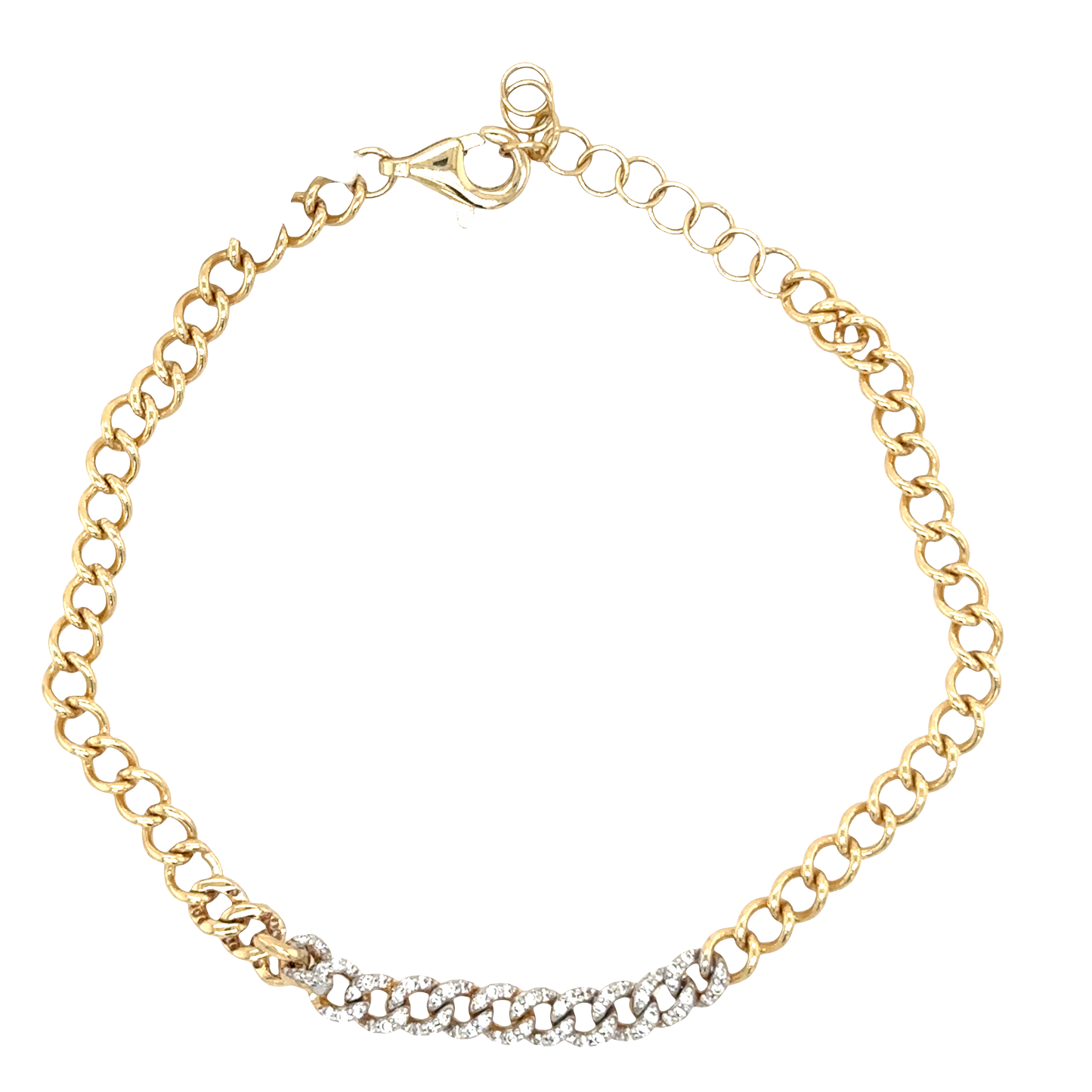 14k Diamond Curb Chain Bracelet