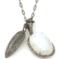Sterling Silver Diamond Feather Pendant