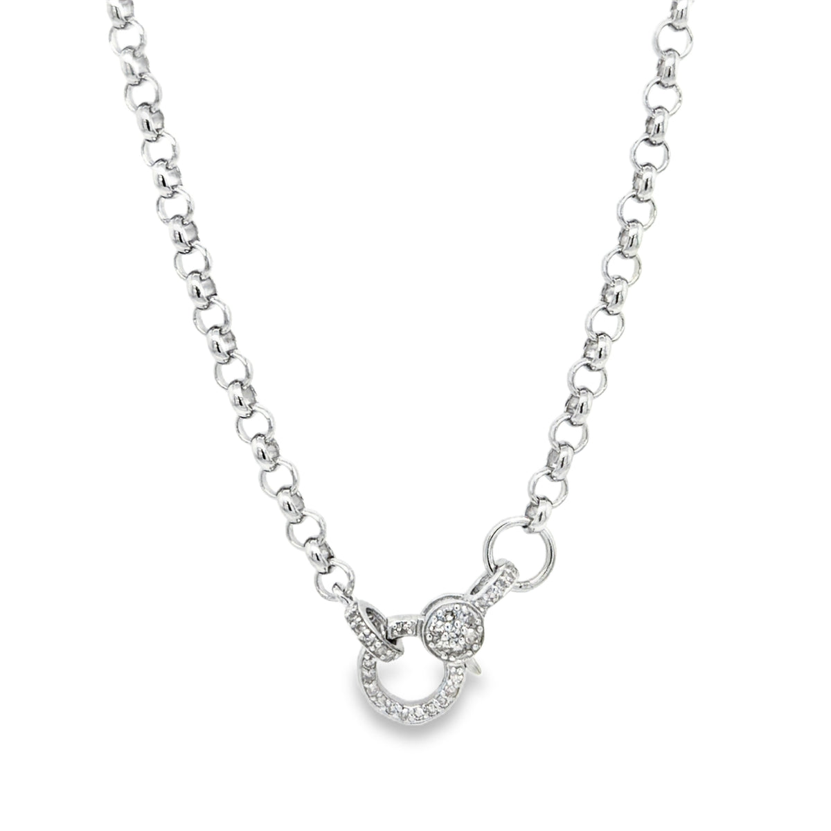 Sterling Silver With Diamond Clasp