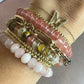 Breast Cancer Awareness Rose Quartz Beaded Stretch Bracelet