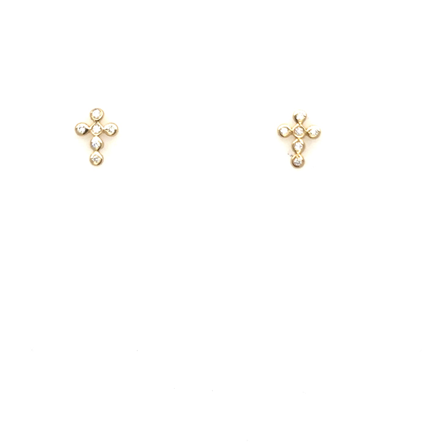 Mini Diamond Cross Earrings