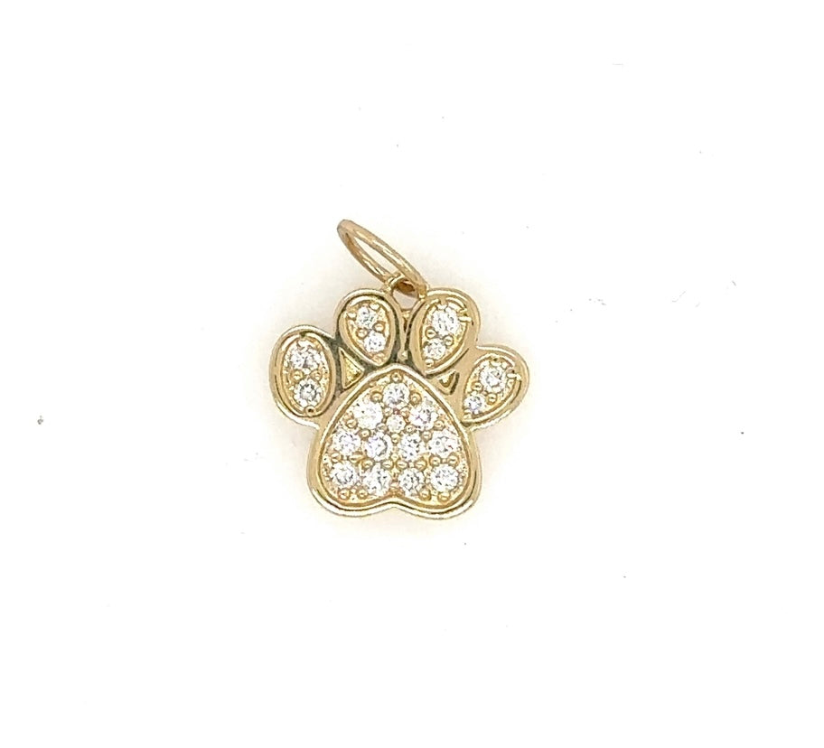 Diamond Paw Print Pendant