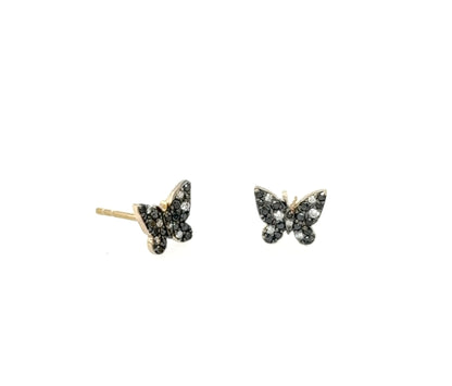 Olina Gemstone and Gold Butterfly Stud Earrings