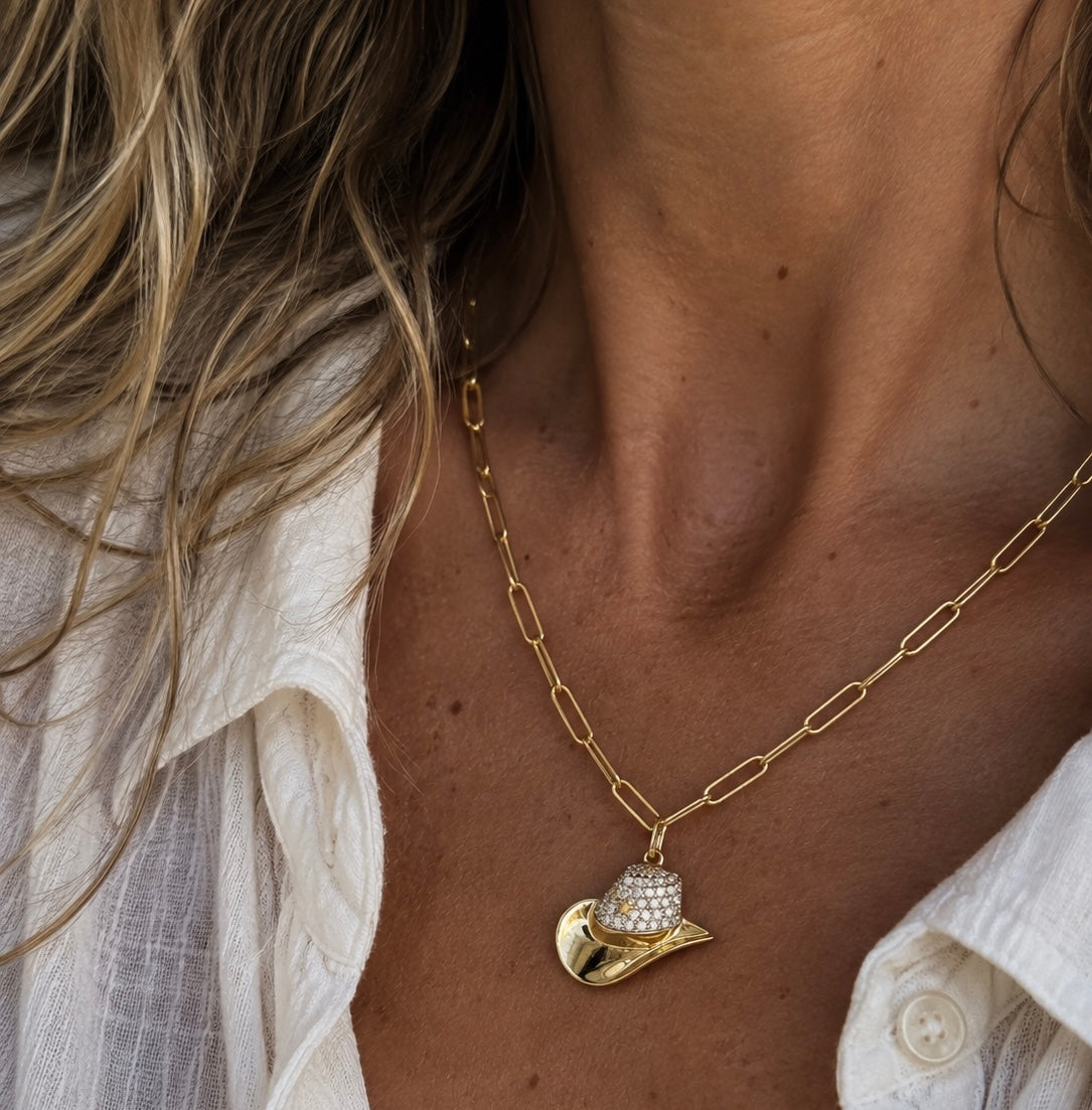 Blaze & Brim Diamond Cowboy Hat Pendant