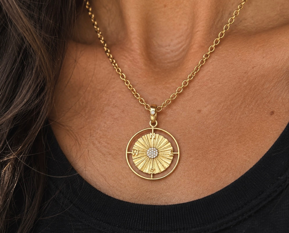Keepsake Fluted Compass Pendant