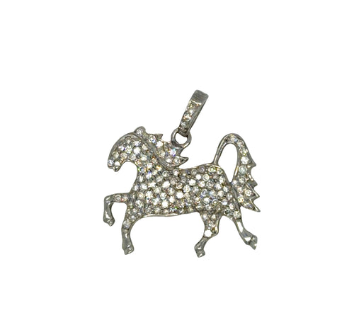 Sterling Silver Fire Horse Pendant