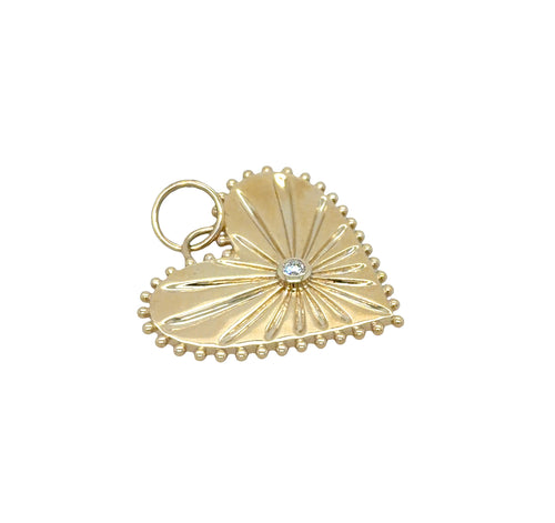 14K Yellow Gold Radiant Heart Pendant