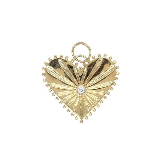 14K Yellow Gold Radiant Heart Pendant