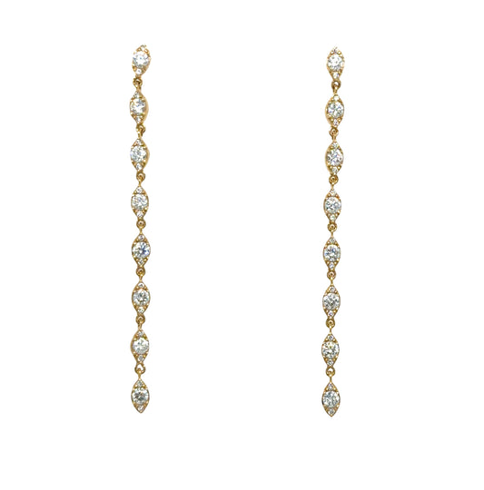 14k Cascade Diamond Earrings