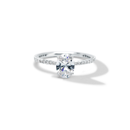 JBJ Solitaire Diamond Pave Engagement Ring