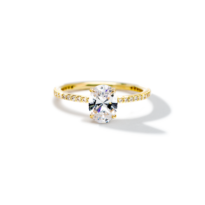 JBJ Solitaire Diamond Pave Engagement Ring